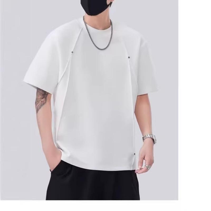 Men Loose Solid Short Sleeve Casual T Shirt