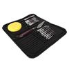 15 Pieces Paint Brush Set Comfortable Grip Neat Brush Stroke Watercolor Brush Set with Scraper Sponge Cloth Bag for Oil