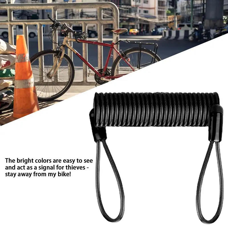Motorcycle Helmet Reminder Spring Cable Lock Anti-Theft Rope Disc Lock Bicycle Security Theft Protection Travel Wire Rope