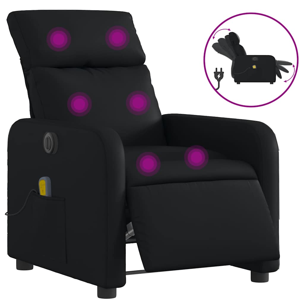 Vidaxl Foldable Massage Armchair, Electric, Black, Faux Leather