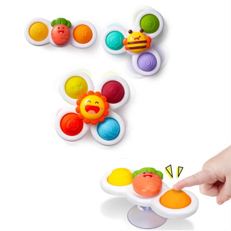 Suction Cup Spinning Toys for 1 Year Old Boy Gift,Spinning Top Baby Bath Toys 6-18 Months,Toddler Birthday Gift Travelling Sensory Toys