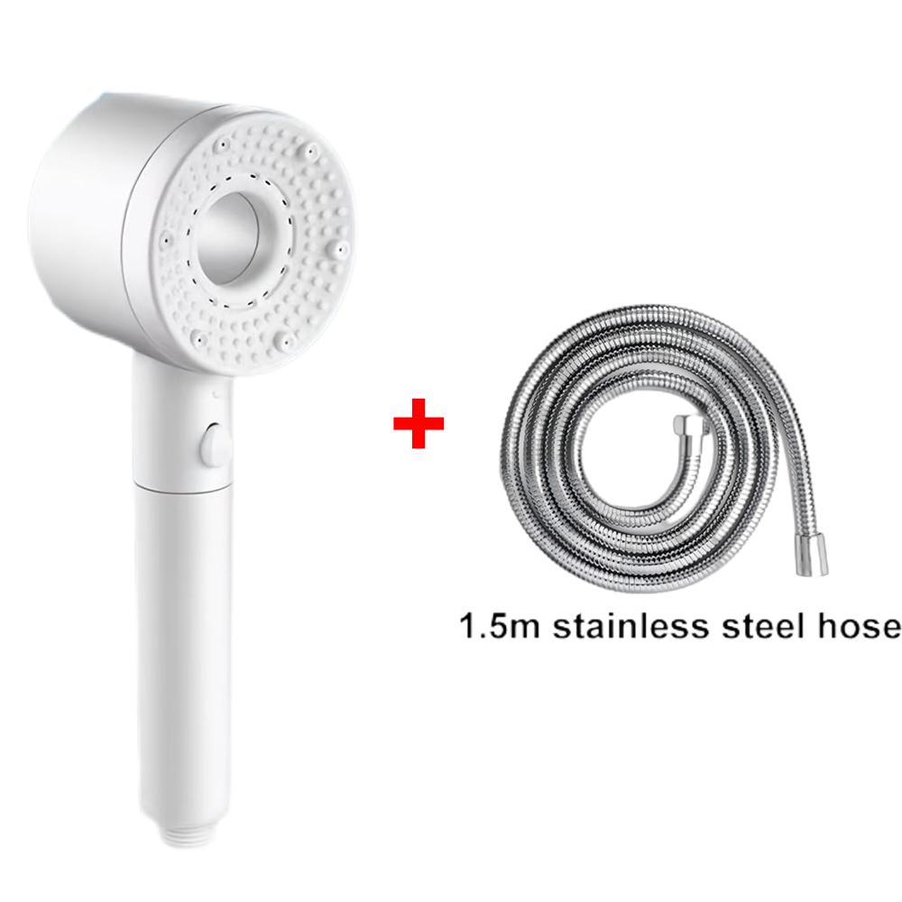 5 Modes One Key Stop Water-saving Shower Head Handheld Large Flow High-pressure Shower Nozzle with Filter Bathroom Showerhead