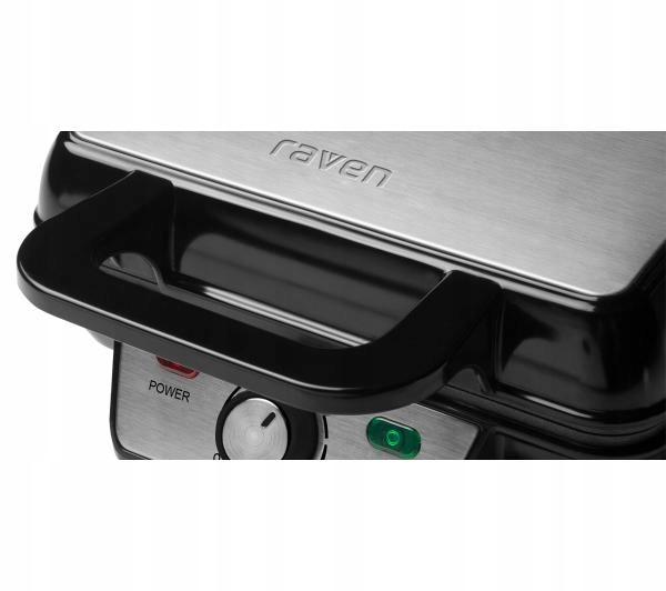 Gofrownica Raven Eg002Bx 1000W 2 Prostokąty Gofry Regulacja Temperatury