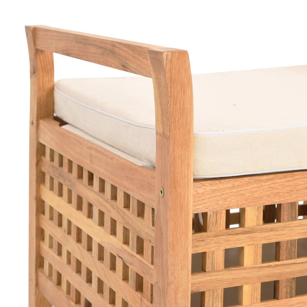 Vidaxl Bench With Storage, 49X48X49 Cm, Solid Walnut Wood