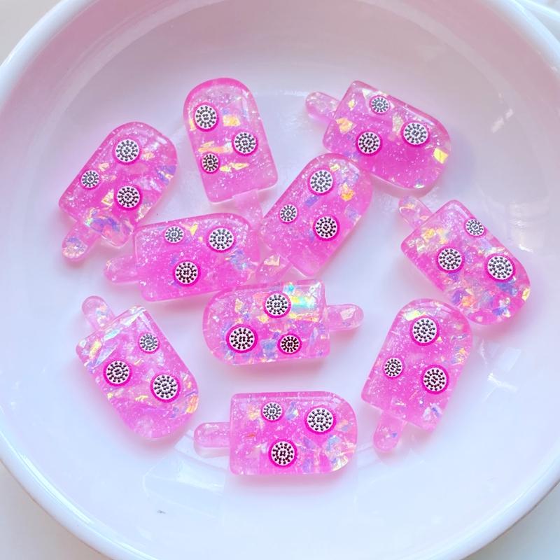 10Pcs New Kawaii Cute Mini Popsicle Flat Back Resin Cabochons Scrapbooking DIY Jewelry Craft Decoration Accessorie