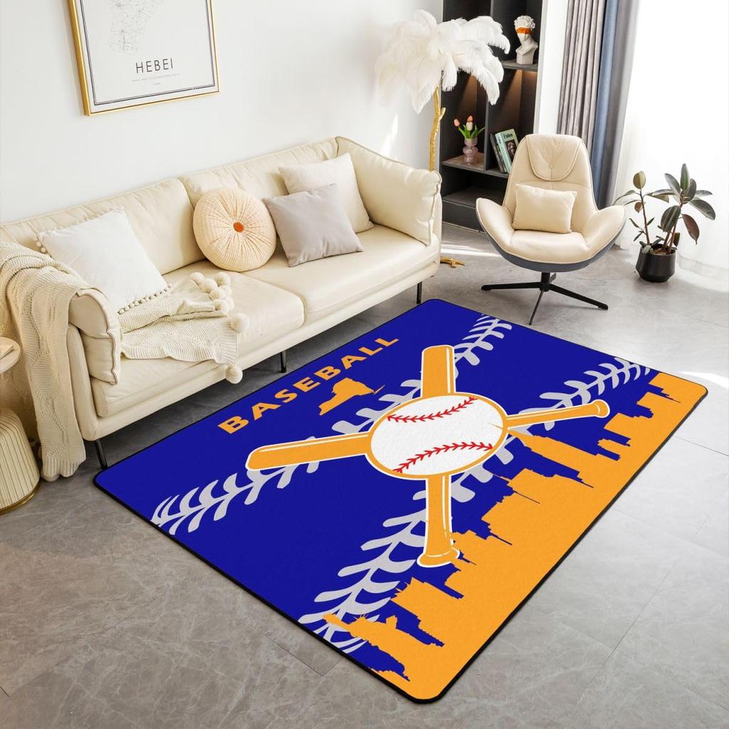 Ковер Erose Bridal Boys Baseball Area Rug 5x7 для подростков и молодежи, Ковер с изображением бейсбольной команды в подарок, Спортивные ковры для спальни, Городской ковер для помещений с тематикой бейсбола