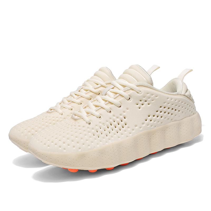 TUINANLE Paar Unisex Große Größe Atmungsaktives Netz Leicht Weite Zehenpartie Sneaker Ganztägiger Komfort Freizeit-Gehschuhe 35 beige