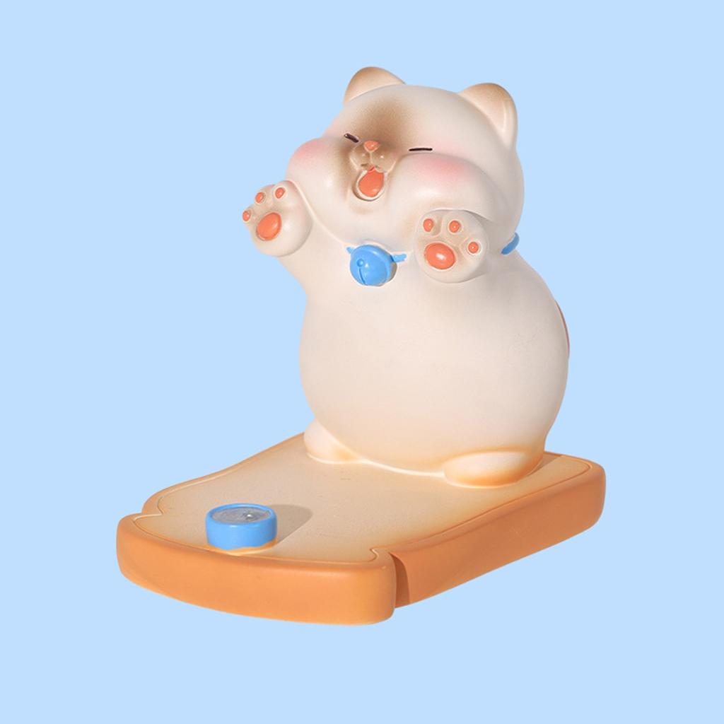 Cute Cat Cellphone Holder Resin Mini Portable Mobile Phone Stand Desk Ornament for Bedroom Office