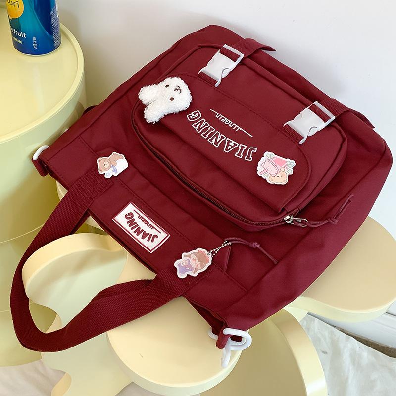 Primary School Girl Junior High School Student Burgundy Backpack High School Student College Student Backpack