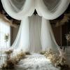 White Pink Wedding Tulle Sheer Photography Backdrop Decor Backdrop Curtains  Birthday Party Wedding