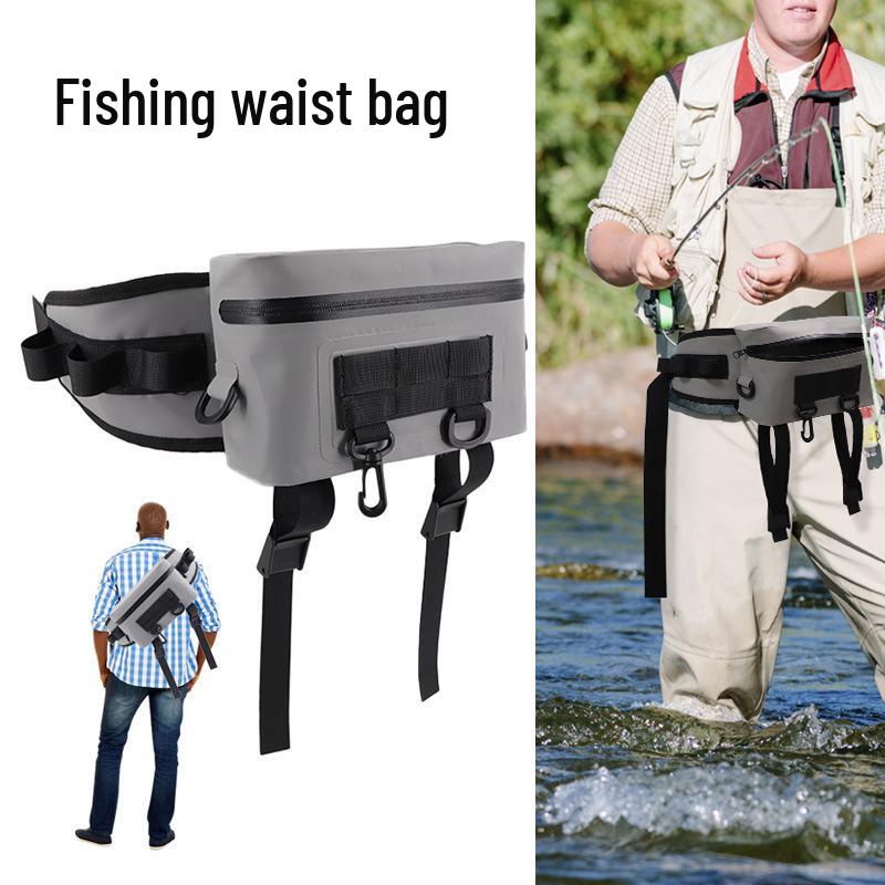 Waterproof Multi-functional Fishing Waist Bag with Rod & Hook Holders