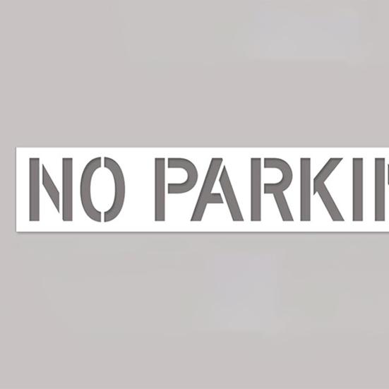 Silicone No Parking Stencil 12" Tall Letters Pavement Sign Stencil for Parking Lot Reusable Parking Zone Marking Templates for Concrete Curbs Pavement