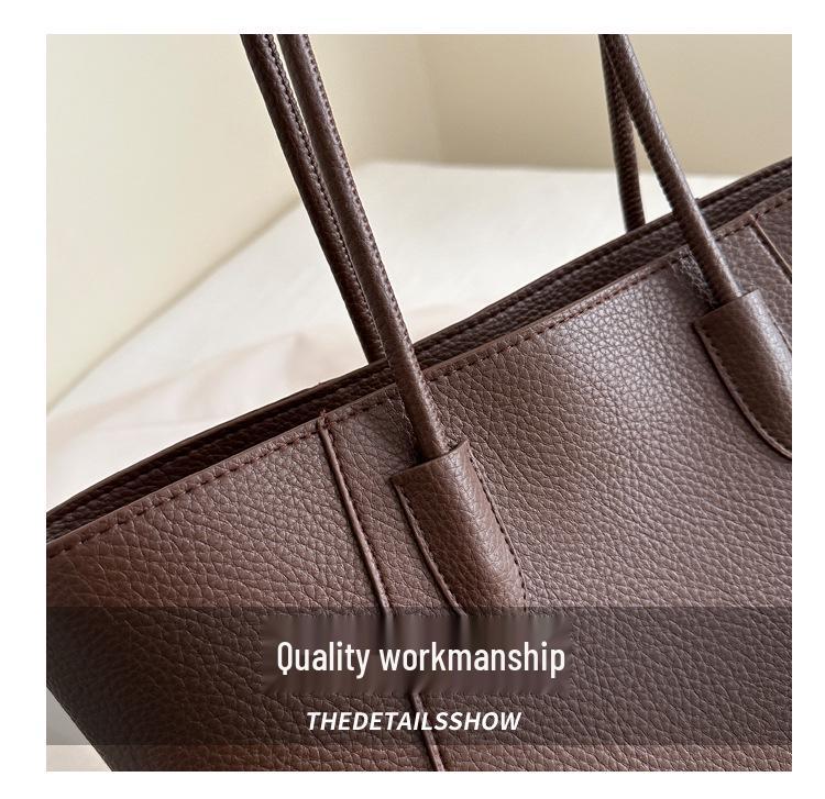 2024 Damen Retro Minimalistisch Ein Schulter Tote - Einfarbig, Großes Fassungsvermögen, Weiche Freizeittasche