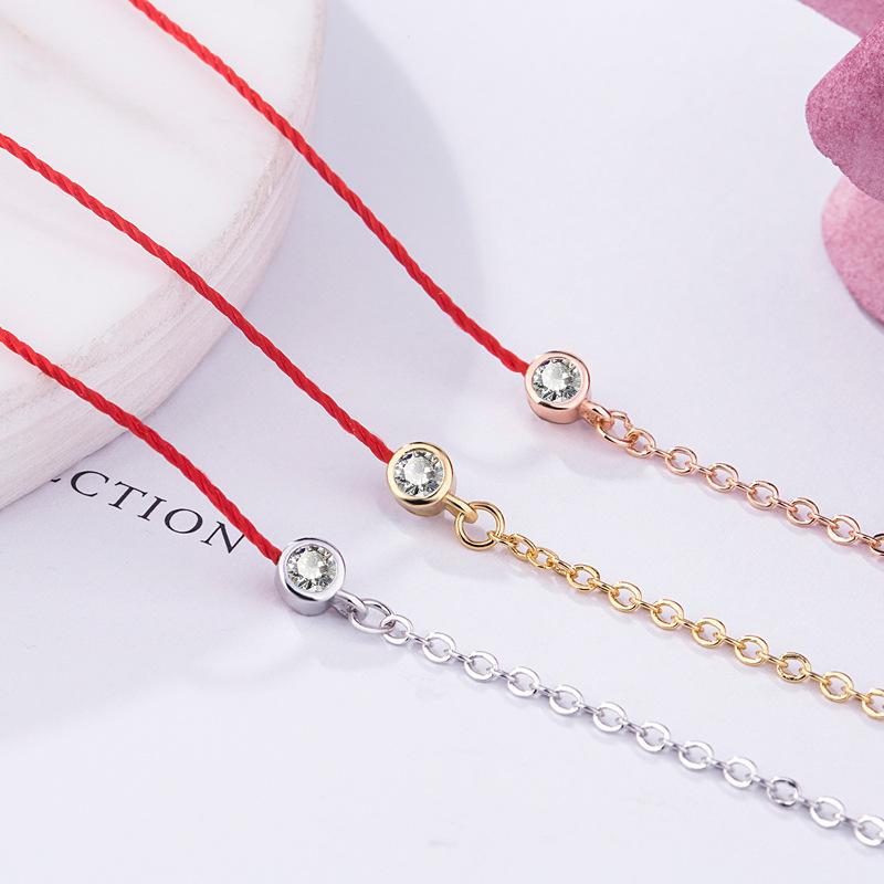 Women Rose Gold Braided Red String Bracelet For Horse Year Luck Valentine Gift Fashion Jewelry