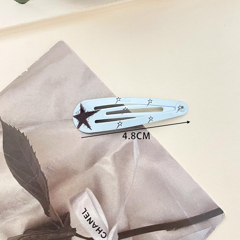 New European and American Style Bangs Hair Clip Side Clip Children's Hair Clip BB Clip Hair Accessories Water Drop Clip Printed Five-Pointed Star