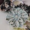 Elegant French Floral Extra-Large Hair Tie for Women - Summer Ponytail Accessory
