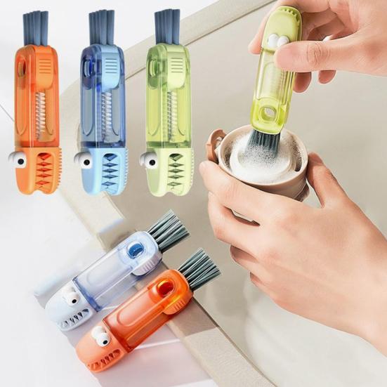 3-in-1 Crocodile Cup Lid Brush Ergonomic Handle Water Bottle Cleaner Multifunctional Portable Gaps Corners