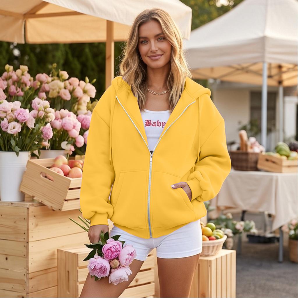 Women's Hoodie with Zipper Long Sleeve Pullover Sweatshirt for Fall and Winter