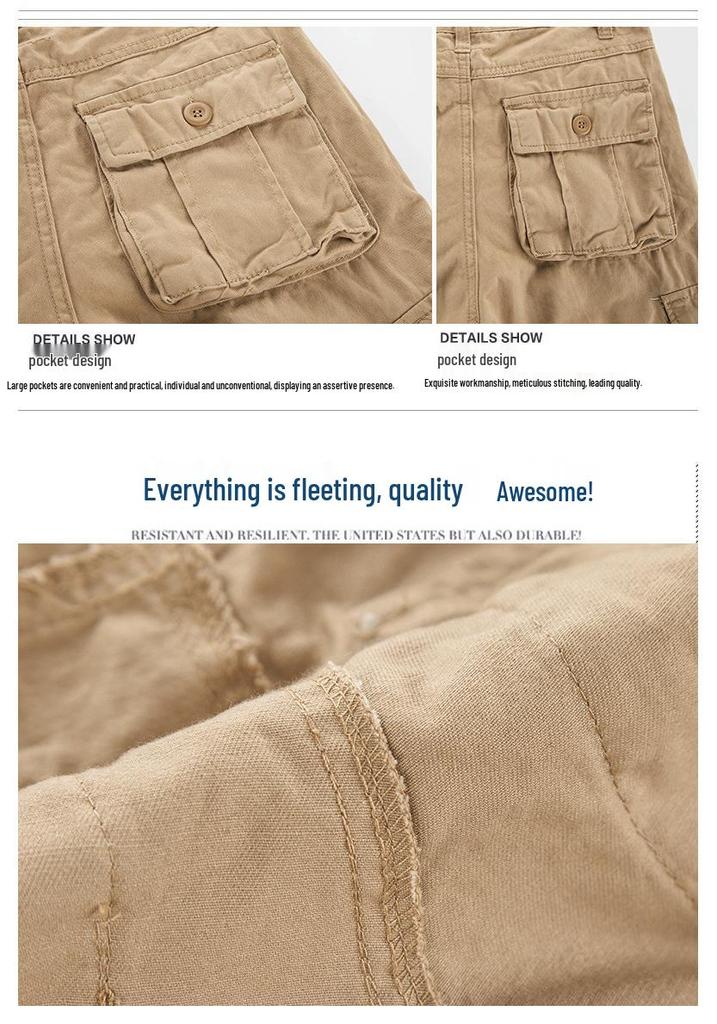 Men's Loose Fit Cotton Tactical Pants with Multi-Pockets