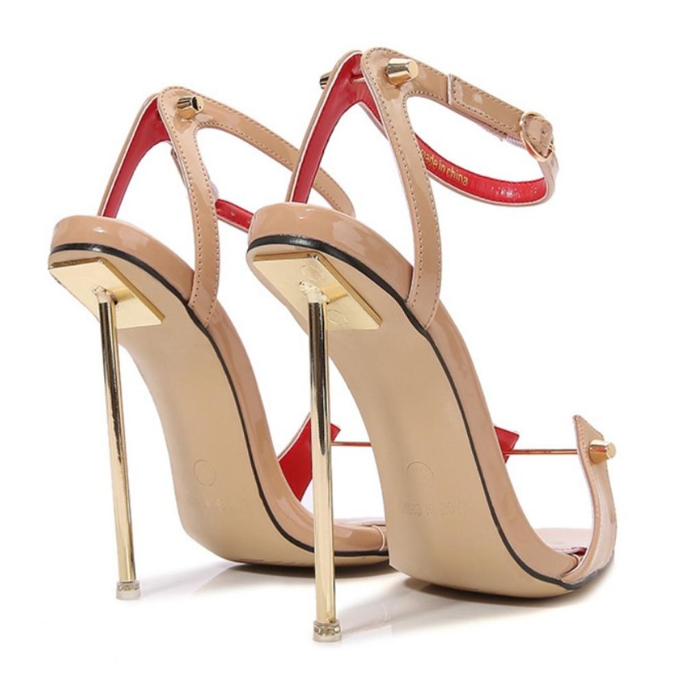 12cm Nuevos Zapatos de Salón Metálicos para Mujer con Tacón Fino de Aguja y Punta Fina, Calzado Poco Profundo de Talla Grande Para Espectáculo en Escenario Cosplay Sesión de Fotos WZ-A13-80