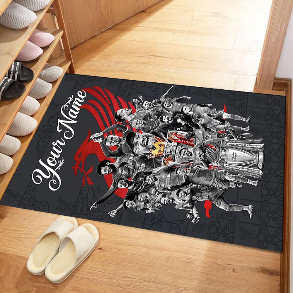 Liverpool Fc Personalized Name Floor Mat Perfect For Dining Room Decorate Room Game Room Playrooms Antislip Carpet Office Home Decor