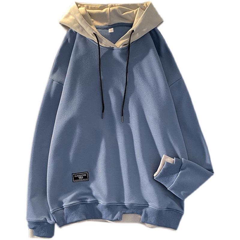 Autumn And Winter New Men'S Hooded Sweatshirt Ins Trendy Brand Fake Two-Piece Versatile Clothing Trend Loose Jacket For Men