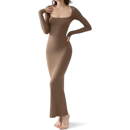 European & American Women's Ribbed Slimming Long Dress - Spring/Summer 2024 Collection