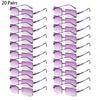 16/20 Pairs Rectangle Sunglasses Men Fashion Rimless Gradient Multicolor Beach Holiday Shades Women New Trendy Rave Sun Glasses