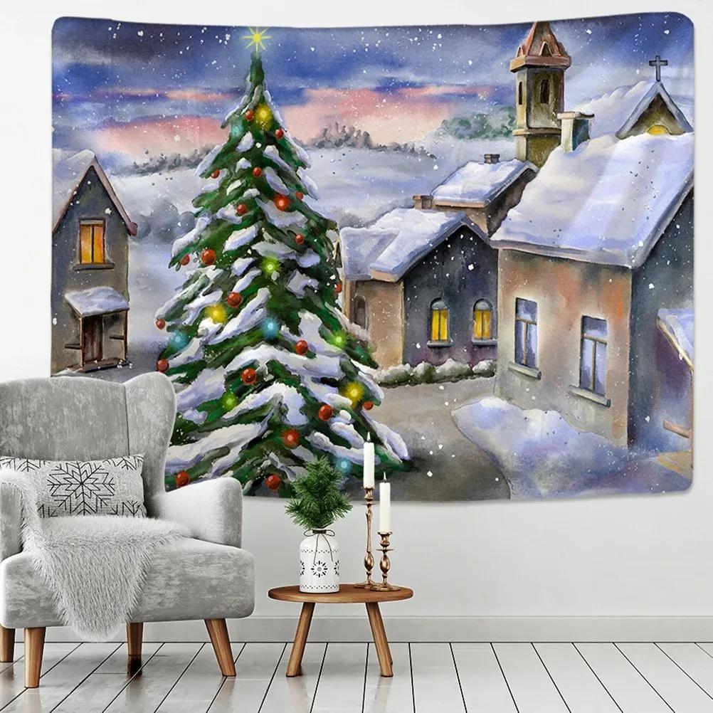 Christmas Tree Snowman Decorative Tapestry Home Living Room Bedroom Wall Decoration
