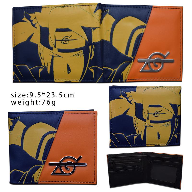 Naruto Leather Wallet Pain Akatsuki Red Cloud Metal Logo Coin Purse Card Holder ID Banknote Storage Cool Anime Gift for Fans