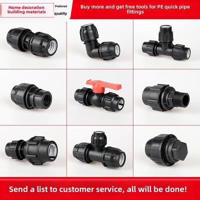 Giunto a gomito a innesto rapido in PE per tubi di irrigazione e idraulici (20 4 punti, 25).