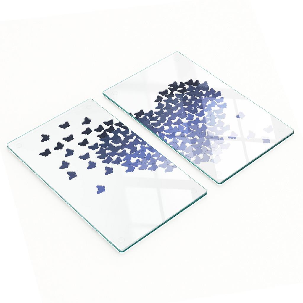 Decorative Tempered Glass Cutting Boards Butterflies Hearts 2X30X52 Cm