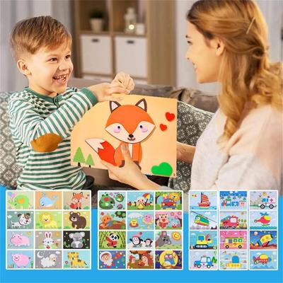 Cartoon Eva Aufkleber Spielzeug DIY Kinder Tier Handgemachte Aufkleber 3D Puzzle Spiel Cartoon Malerei Aufkleber Lernspielzeug Für Kinder