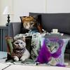 A Kitten Wearing A Headscarf Cushion Cover Car Throw Pillow Case For Sofa Car Christmas Gift 40x40cm 45x45cm