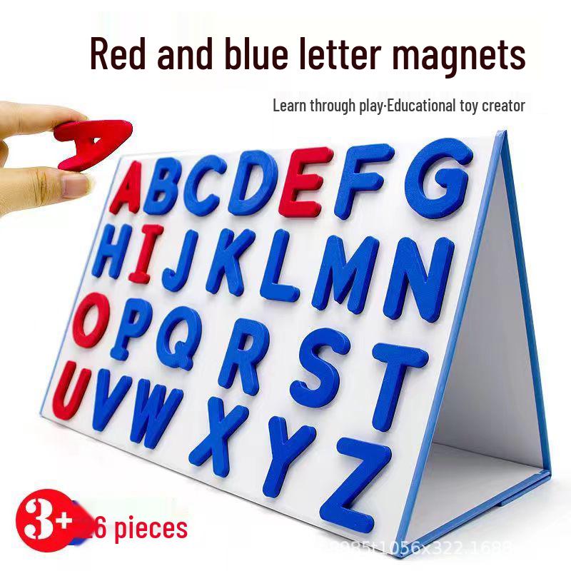 Red & Blue Magnetic English Letter Set for Kids - Vowels, Consonants & Phonics Teaching Aids