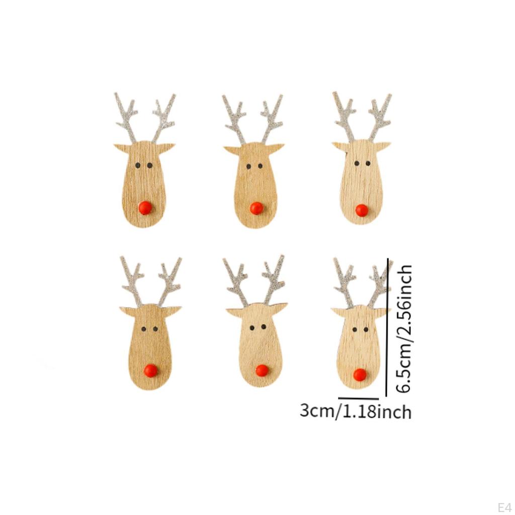 6 kusů přívěsků na vánoční stromek, dřevěné štítky, ozdoba pro festivalovou atmosféru