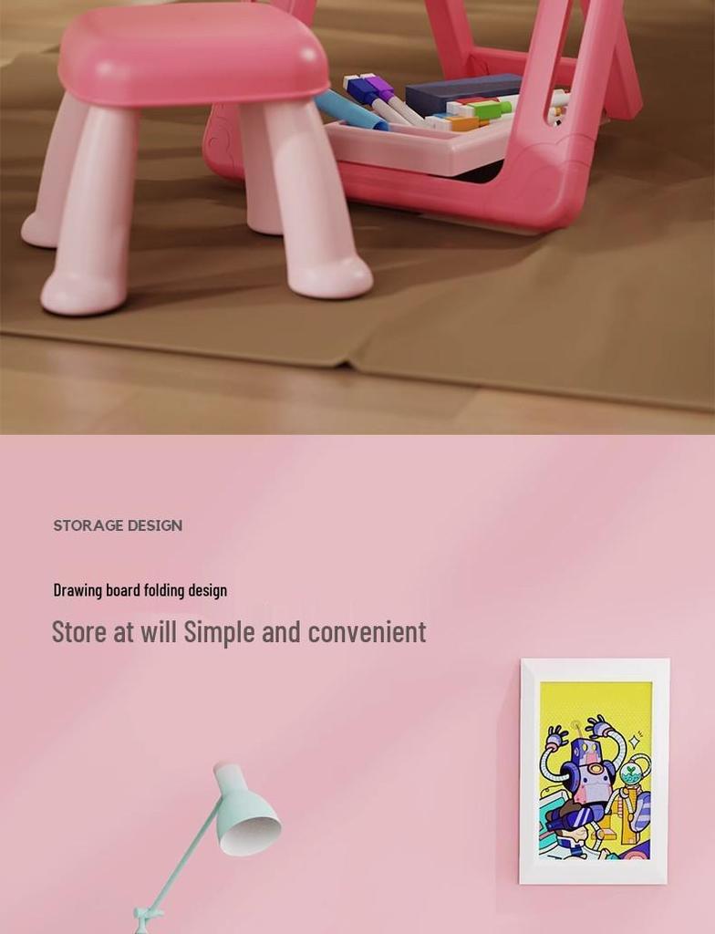 Kids' Double-Sided Drawing & Writing Easel with Crayons