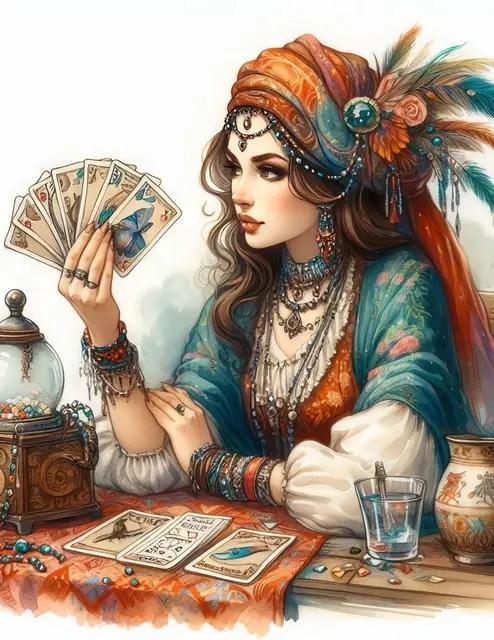 Gypsy Woman Full Square Round Diamond Embroidery Fantasy Peacock Goddess Diamond Painting Cross Stitch Mosaic Wall Decor