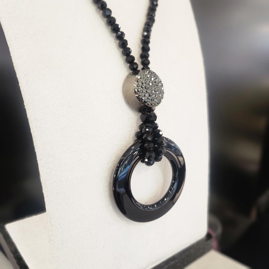 Atria Ring Onyx Long Cut N Necklace MRNNEFR0038BKF