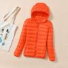 Double-layer fabric Lightweight women's hooded stand-up collar Winter duck down jacket Slim fit
