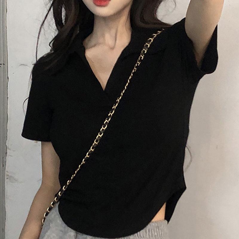 

Летняя нишевая футболка с коротким рукавом в американском ретро стиле для горячей девушки женщины XXL чёрный