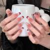 Ks Nail Art Wearable Nails Short Style 2026 New Model High-End Super Popular Cat Eye Handmade High-Quality Nude Color Stunning Nail Pieces
