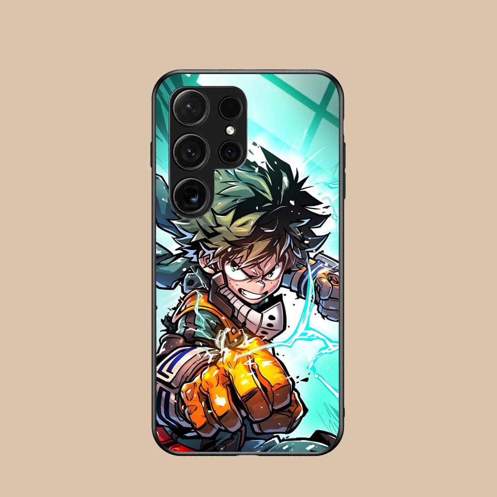 MHA Izuku Deku Mobile Phone Case for Samsung Galaxy S26 S25 S24 S23 S22 S21 S20 Note20 Plus FE Ultra Glass Colorful Cover Cover