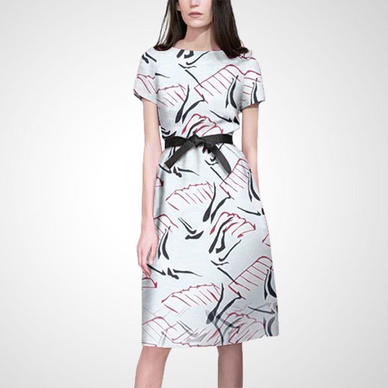 

Молодежное Платье в Стиле Нового Ретро, Приталенное, с Принтом Surf Print M