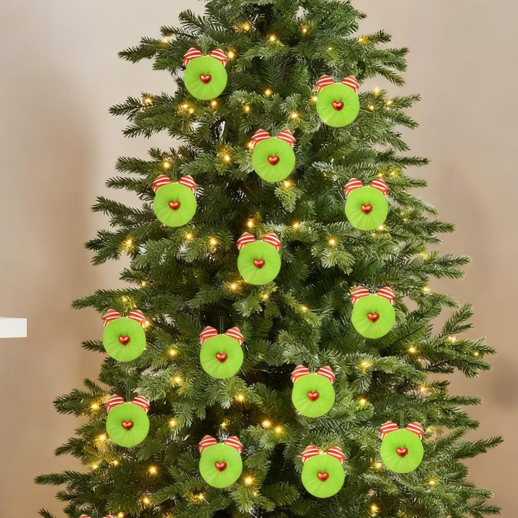 Bowknot Little Plush Ball Christmas Decoration Hanging Plush Ball Festive Atmosphere Display.