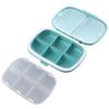 Mini Portable 6 Grids Pill Box Travel Medicine Organizer Container Wheat Sealed Tablets Storage Dispenser Box for Medicines