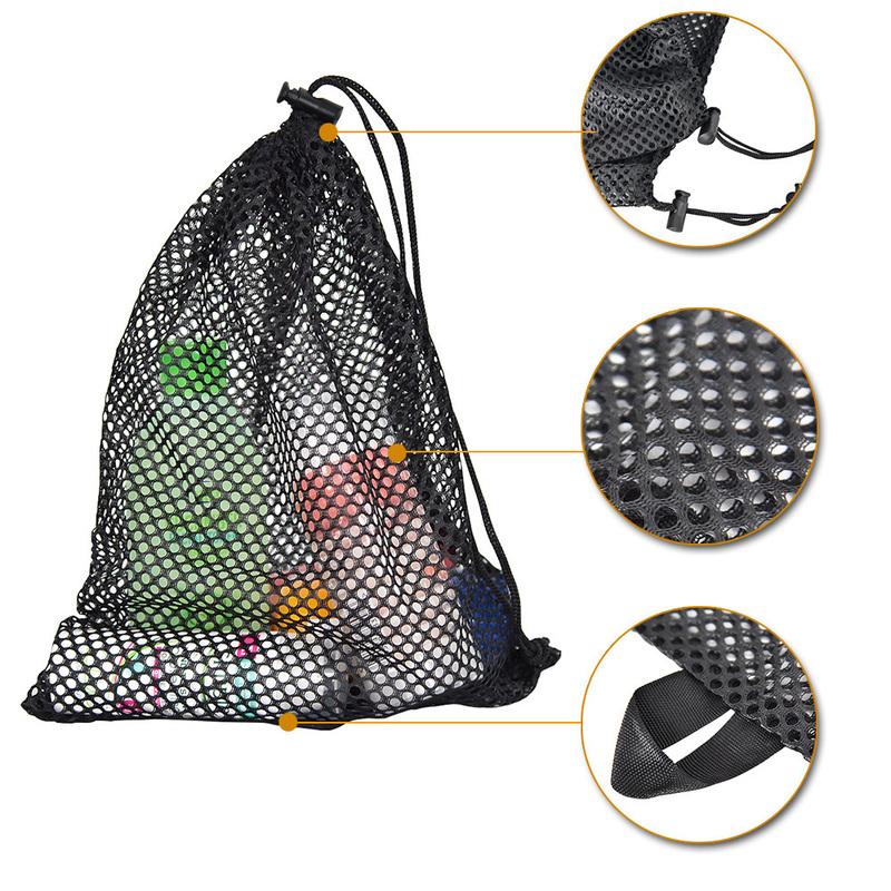 Outdoor Mesh Drawstring Bag Mesh Sports Bag Storage Mesh Bags for Beach Swimming Diving Surfing Sundries Toy Cosmetic