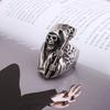 Accessories Personalized Retro Titanium Steel Ring, Reaper Scythe Domineering Skull Men's Ring