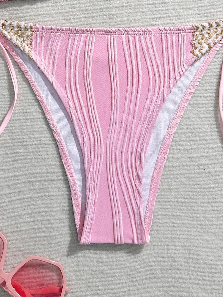 Sexy Swimwear Women Bikini Set Neck-mounted New Lace Up Two-piece Split Summer Swimsuit Holiday Beachwear Bikinis
