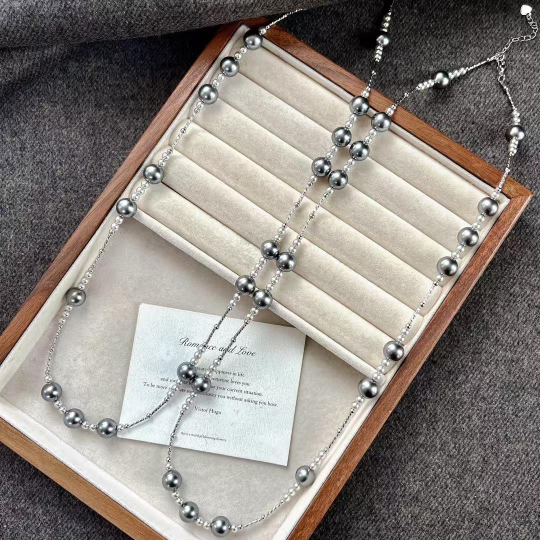 Vintage Design Highlight Faux Crystal Pearl Clavicle Chain Necklace